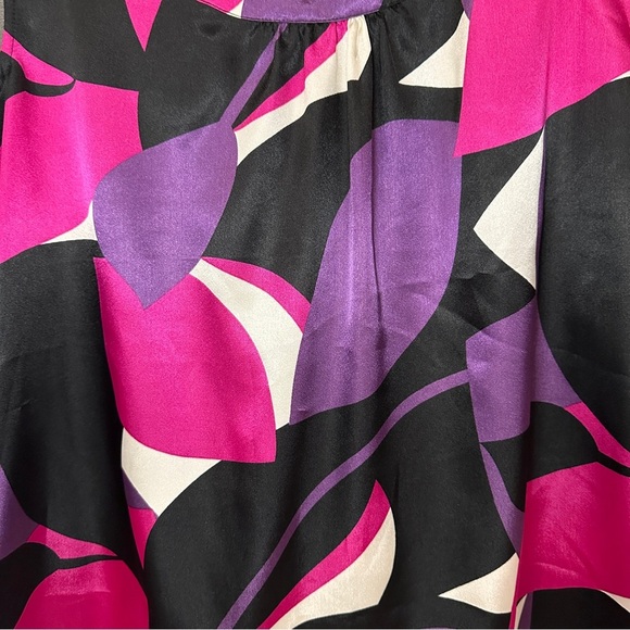 Chico’s Sleeveless Abstract Print Blouse Silky Polyester Statement Top XL 16 - Picture 6 of 7